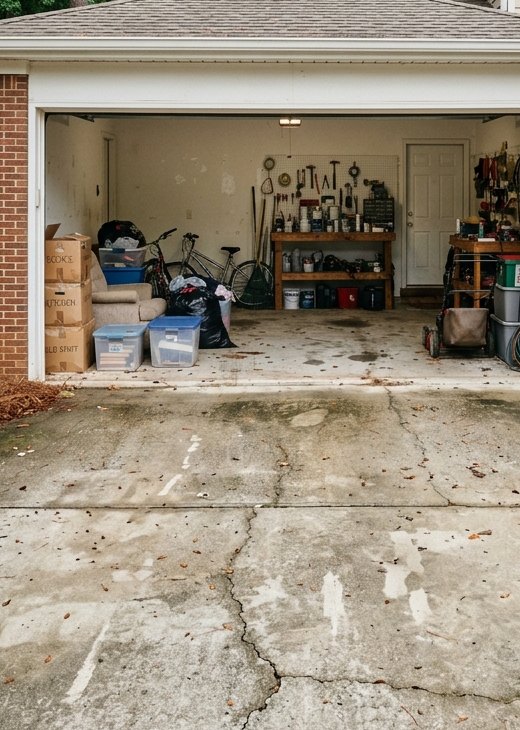 Cluttered garage
